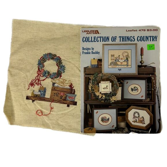 Leisure Arts Collection Things Country Cross Stitch Pattern Leaflet 1986 Project - Picture 1 of 13